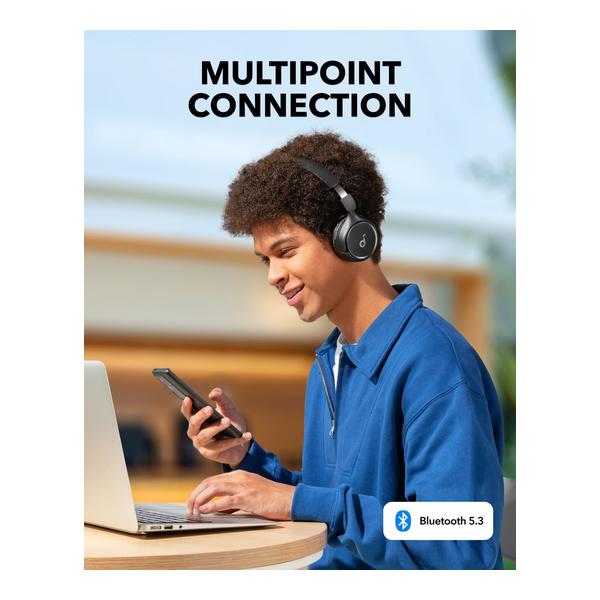 Soundcore By Anker H30i Wireless On-Ear Headphones, Foldable Design, Pure Bass, 70H Playtime, Bluetooth 5.3, Lightweight and Comfortable, App Connectivity, Multipoint Connection