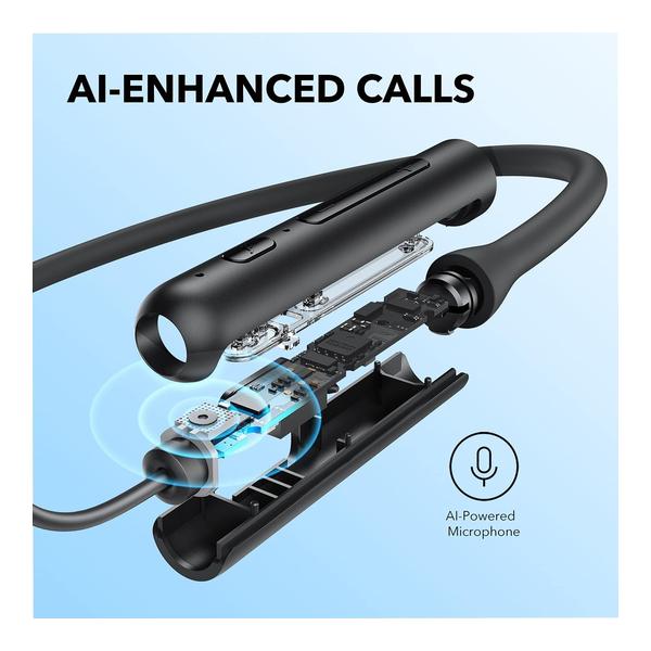 Soundcore by Anker Life U2i Wireless Neckband Headphones, 10mm Drivers with BassUp Technology, 24H Playtime, AI-Enhanced Calls, Foldable and Lightweight, IPX5 Water-Resistant, Secure Fit, Bluetooth 5
