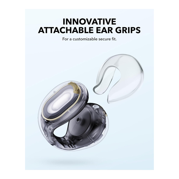 Soundcore C30i by Anker, Open-Ear Earbuds, Clip-On Headphones, Lightweight Comfort, Small-Ear Friendly, Stable Fit, Firm-Shell Design, Attachable Ear Grips, Big Drivers for Clear Audio, 30H Play, IPX4