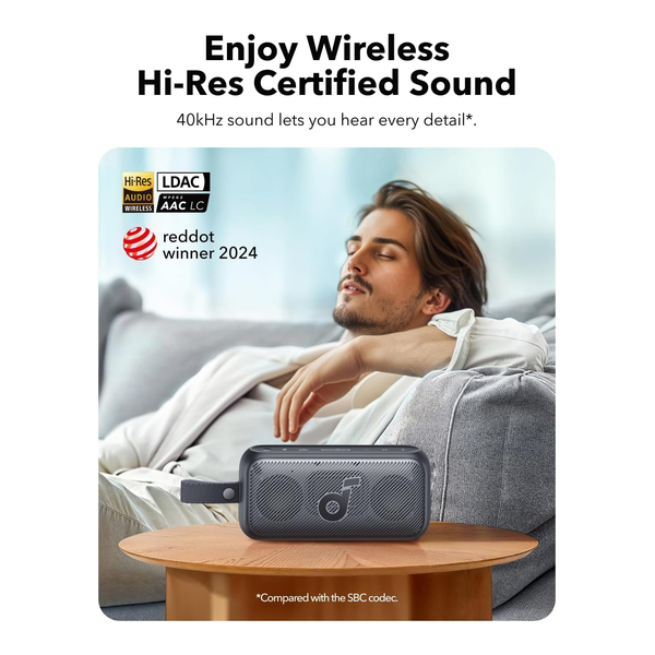 Soundcore Motion 300 by Anker, Bluetooth Speaker, Wireless Hi-Res Portable Speaker, IPX7 Waterproof, BassUp, Bluetooth 5.3, 30W Stereo Sound, 13H Playtime for Home, Shower, Outdoor, and Travel