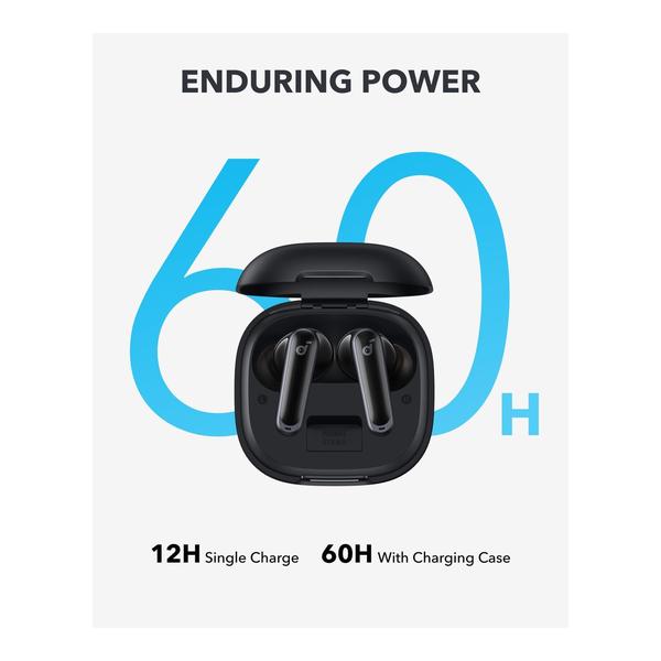 Soundcore P40i by Anker, Noise Cancelling Wireless Earbuds, Adaptive Noise Cancelling to Environments, Heavy Bass, 60H Playtime, 2-in-1 Case and Phone Stand, IPX5, Wireless Charging, Bluetooth 5.3