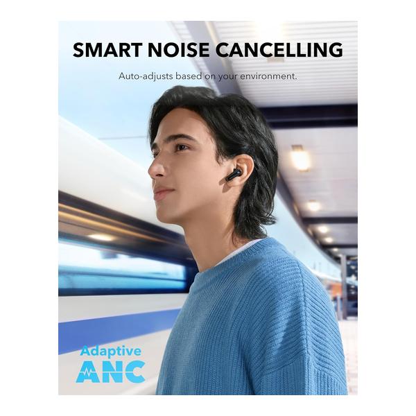 Soundcore P40i by Anker, Noise Cancelling Wireless Earbuds, Adaptive Noise Cancelling to Environments, Heavy Bass, 60H Playtime, 2-in-1 Case and Phone Stand, IPX5, Wireless Charging, Bluetooth 5.3
