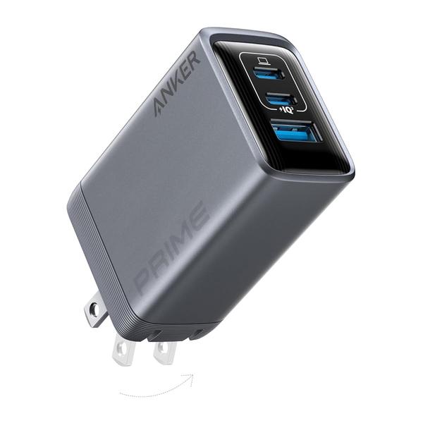 Anker Prime Charger, 100W 3-Port GaN USB C Charger Block, Foldable and Compact for MacBook, iPad, iPhone 17 Series, Galaxy S24/S23, and More