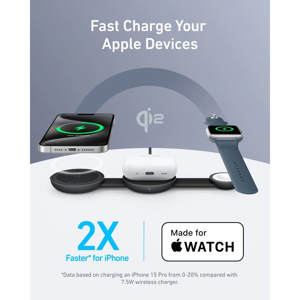 Anker MagGo Wireless Charging Station 3 in 1 Foldable Pad