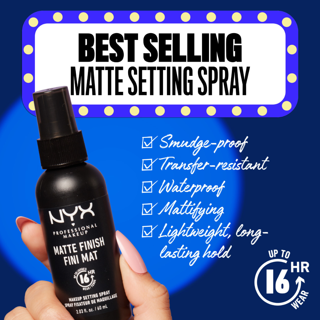 NYX Professional Makeup Setting Spray - Matte Finish, Lightweight, Long-Lasting, Extends Makeup Wear Up to 16 hours, Vegan and Cruelty Free Formula, 60ml