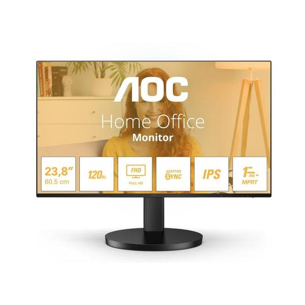 AOC  23.8-Inch Full HD IPS Monitor With 120Hz Refresh Rate, 1ms MPRT, Adaptive-Sync, HDMI 1.4, Low Blue Mode, And 3-Sided Frameless Design, 24B30H2/71