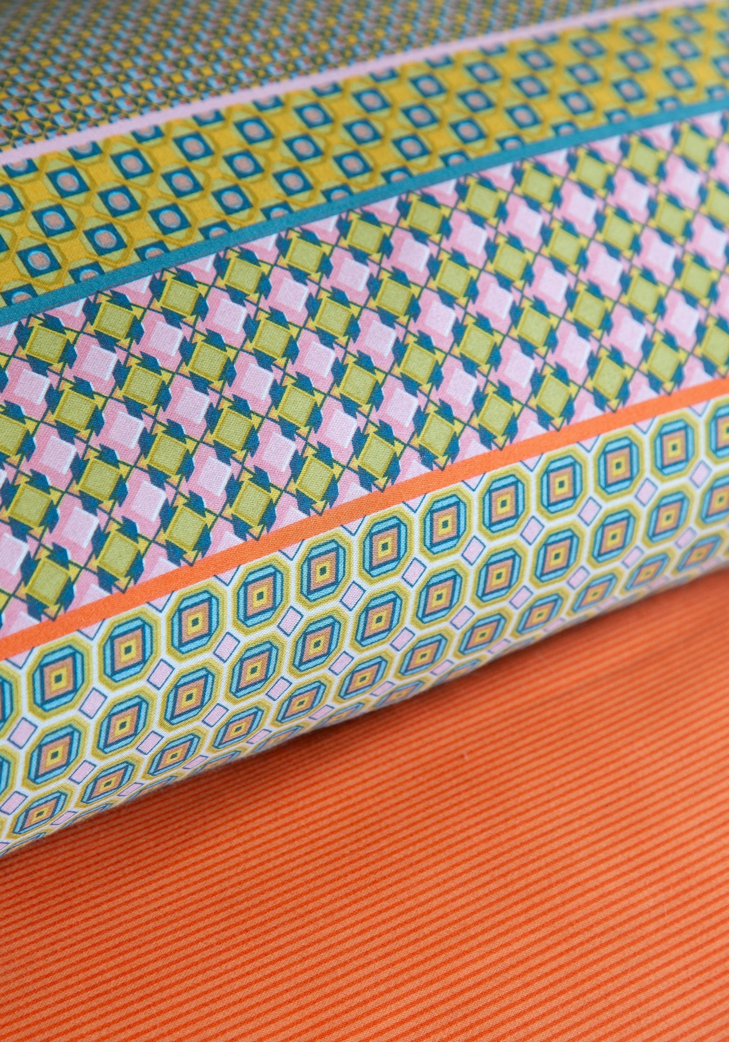 DOUBLE SIZE DUVET COVER SET PRINTED SATIN REGINA ORANGE
