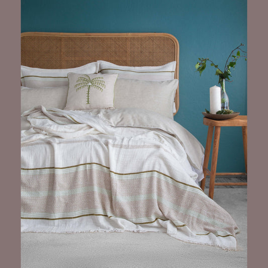 8 pcs DOUBLE SIZE BEDSCOVER SET CALI OLIVE