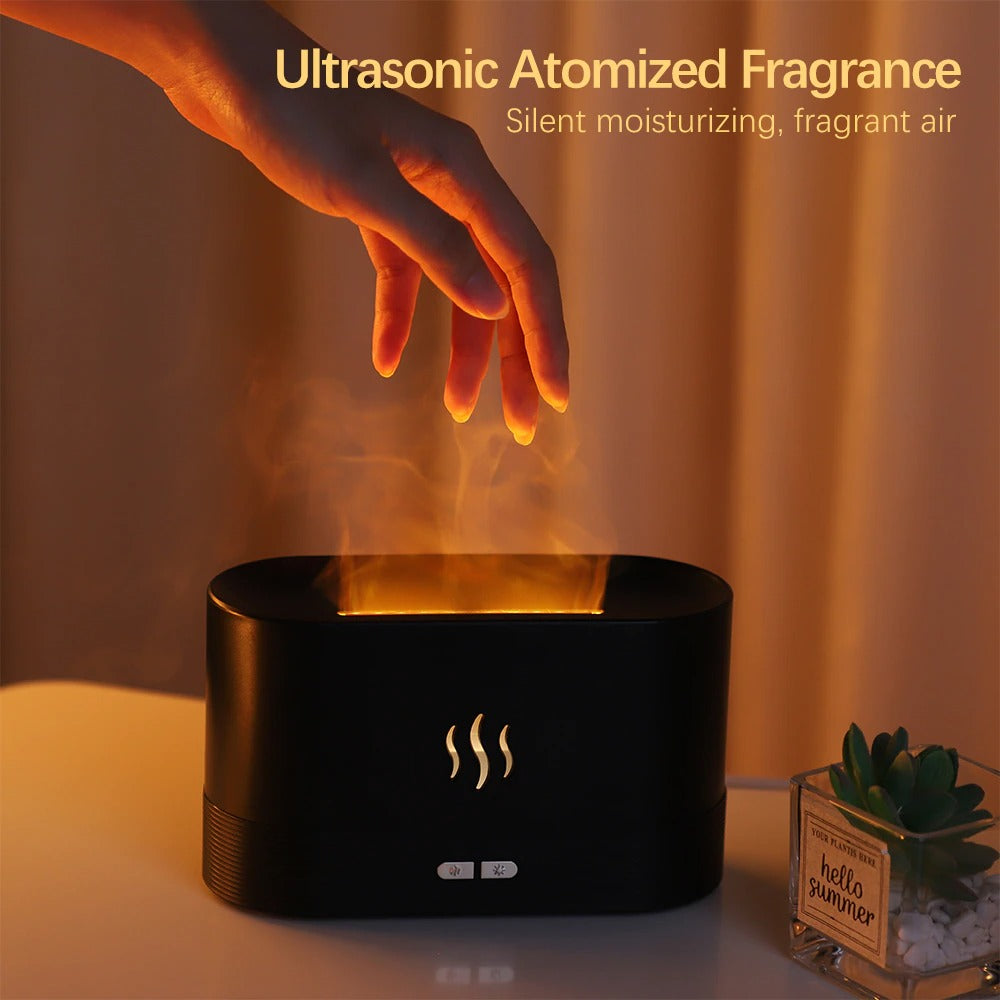 Aroma Diffuser Air Humidifier Ultrasonic Cool Mist Maker Fogger Led Essential Oil Flame Lamp Difusor Room Fragrance Mist Maker