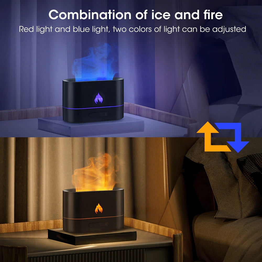 Aroma Diffuser Air Humidifier Ultrasonic Cool Mist Maker Fogger Led Essential Oil Flame Lamp Difusor Room Fragrance Mist Maker