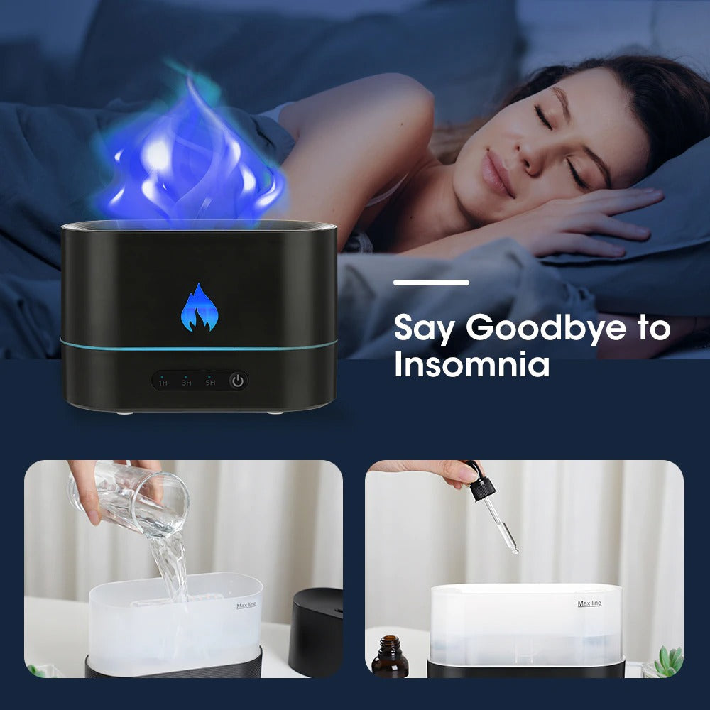 Aroma Diffuser Air Humidifier Ultrasonic Cool Mist Maker Fogger Led Essential Oil Flame Lamp Difusor Room Fragrance Mist Maker