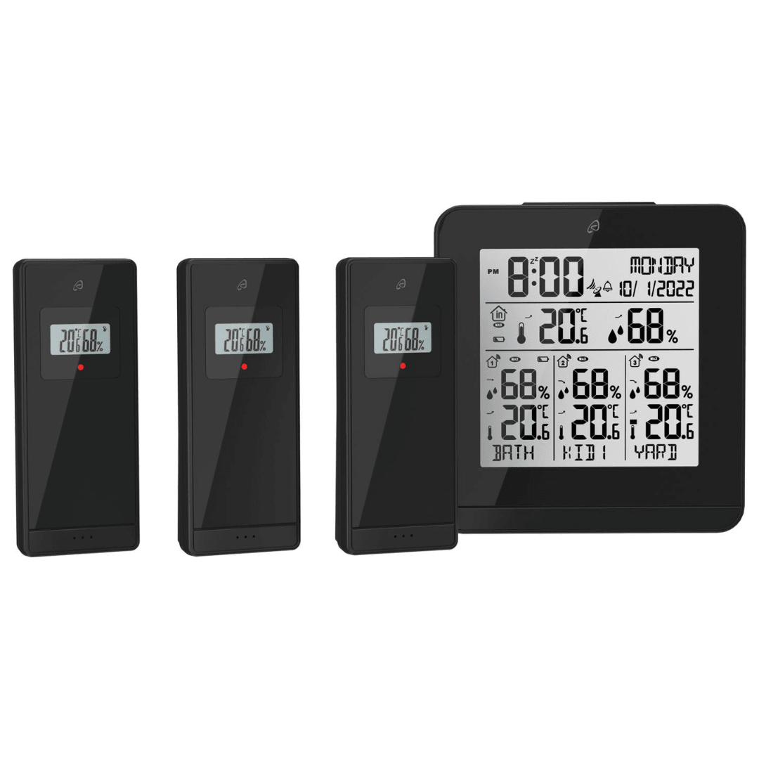 AURIOL Radio-controlled weather station Set of 4