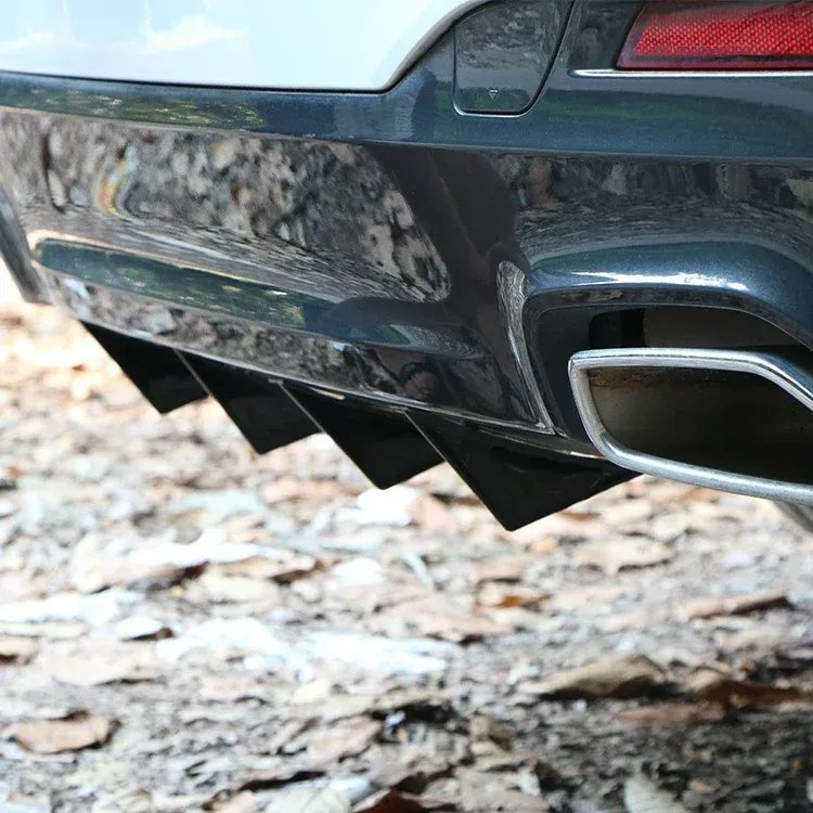 Universal Black/Carbon Fiber Shark Fin Rear Bumper Diffuser for Cars 4pcs - Medaid International