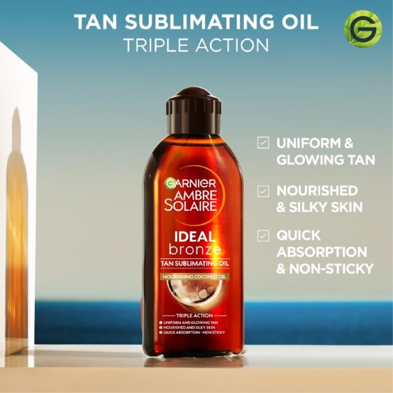 Garnier ambre solaire ideal bronze tanning oil 200ml