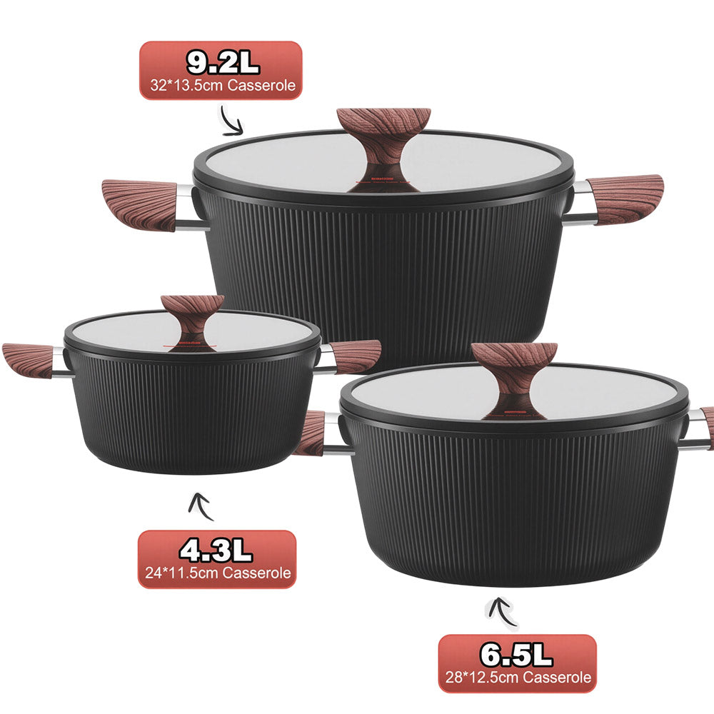 DSP CA021-S02 𝑴𝒂𝒔𝒕𝒆𝒓𝒑𝒊𝒆𝒄𝒆 𝑪𝒐𝒐𝒌𝒘𝒂𝒓𝒆 Set of 6-Pcs Black