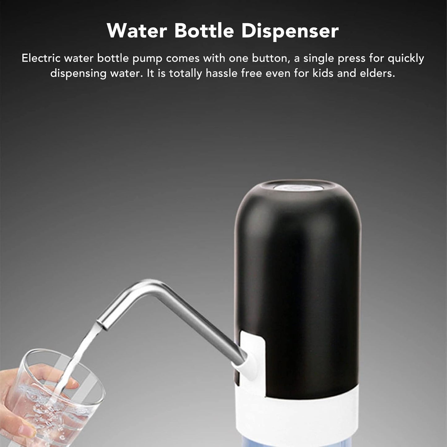 4W 1200mAh DC-3.7V Water Pump Dispenser With 304 Stainless Steel Hose MX-801 (L16 x W6.5 x H13)cm