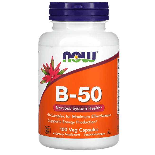 NOW Foods B-50 Complex – 50mg (100 Veg Capsules)
