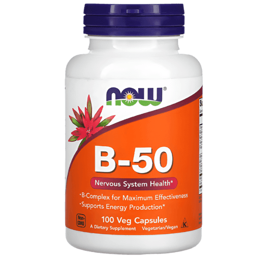 NOW Foods B-50 Complex – 50mg (100 Veg Capsules)
