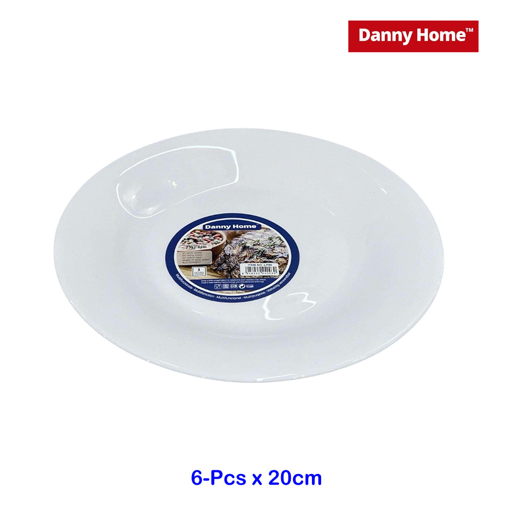 Danny Home 6-Piece 8-Inch White Dessert Plate
