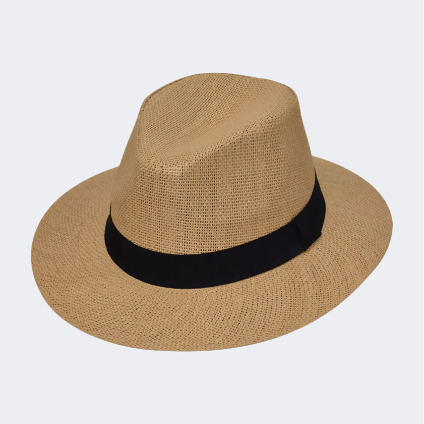 Stamion Fedora With Ribbon Îœen Men Beach Hat Light Brown - Medaid International