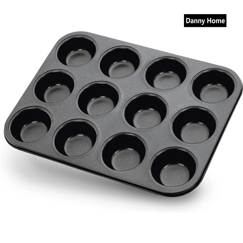 Danny Home Carbon Steel Premium quality , Non-stick Muffin Baking Pan & Cupcake Tray 12 Cup 37cm