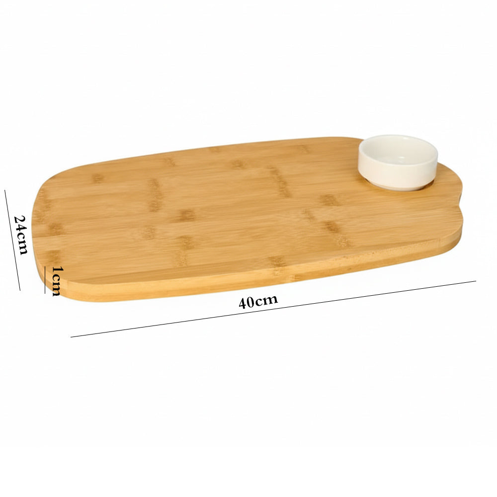 Danny Home Bamboo Board & Ceramic Bowl