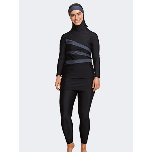 Zoggs  Meelup Modesty Suit Women Swim Monokini Black/Grey - Medaid International