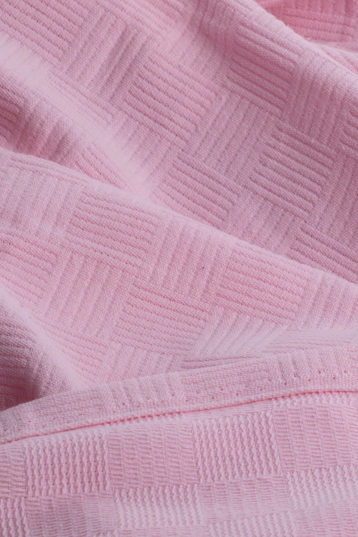 Pink  Checker Pattern Pique Double