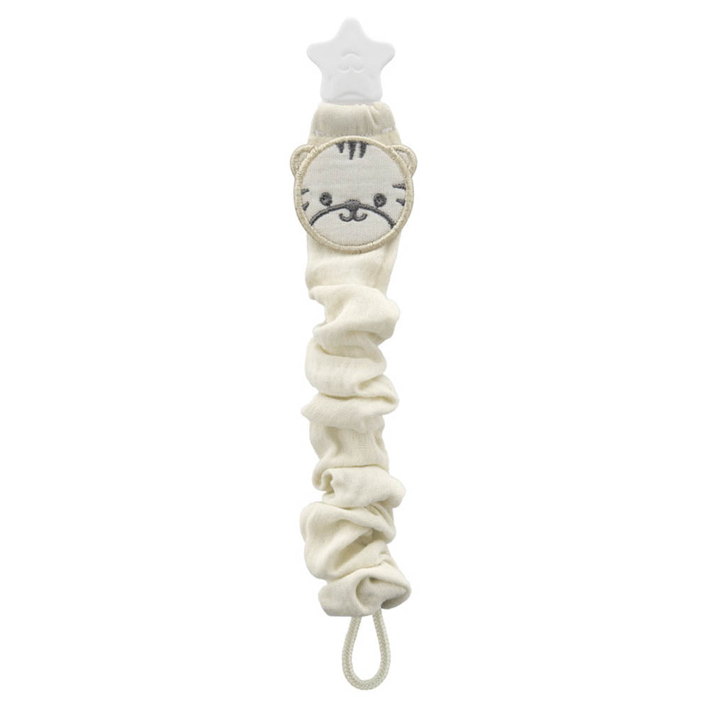 Babyjem Ecru Pacifier Hanger Cotton Clip