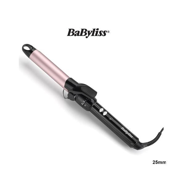 BaByliss C325E Curling Tong 25mm, Curler, Wide Silky Curls, Satin Touch for Ultra-Smooth and Shiny Hair, 10 Temperature Levels [110-180℃], Ionic Technology Included