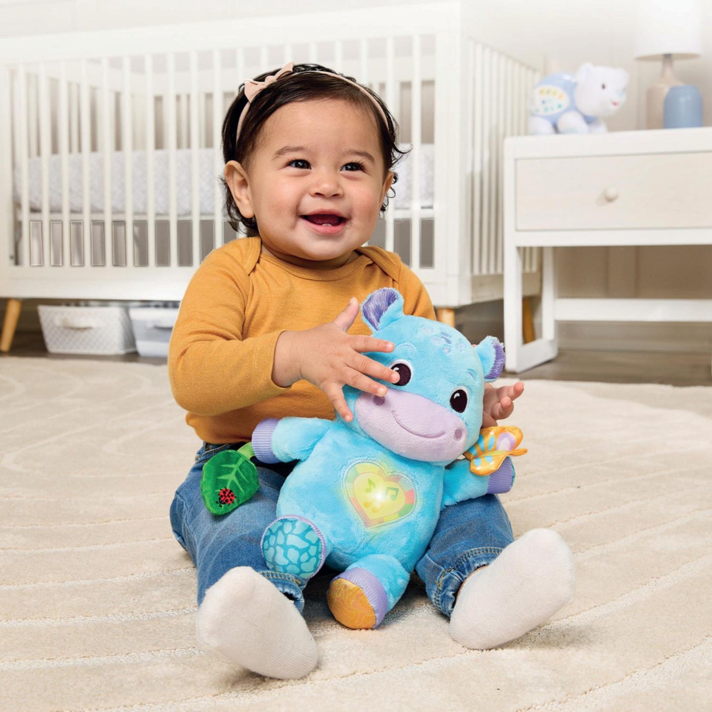 VTech Baby Plush Theo My Cuddly Hippo – Blue (French Edition)