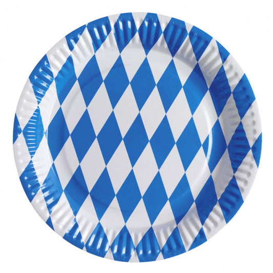 Amscan Blue/White 8 Bavarian Oktoberfest Paper Plates 23cm | Amscan In Lebanon
