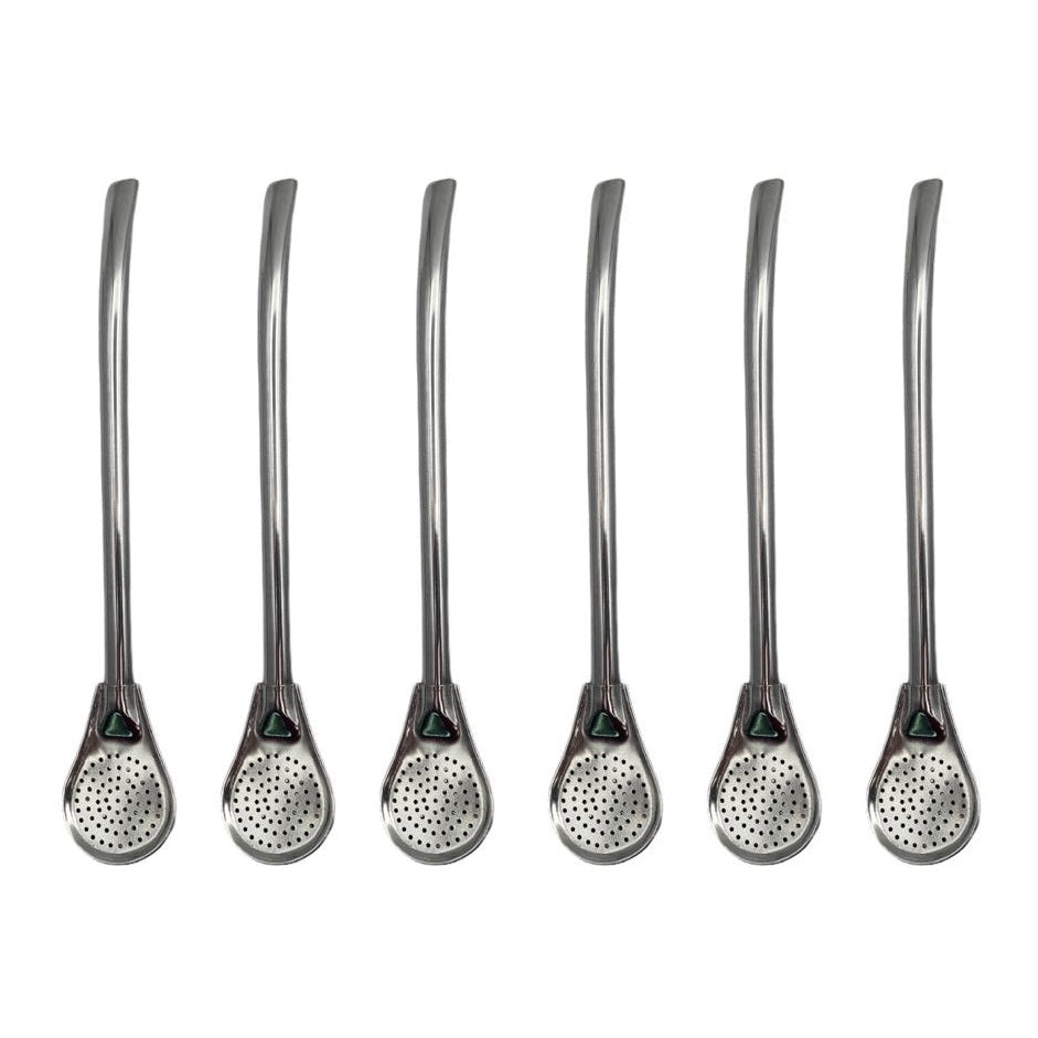 Set of 6 Stainless Steel Modern Matteh Straws
