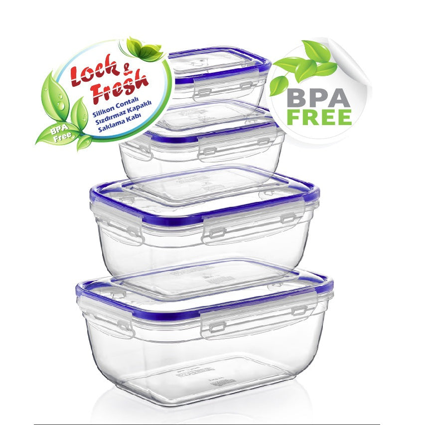 Seal Rectangular Storage Container Set 4 pcs