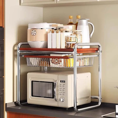 2 Tier Microwave Shelf Stand Kitchen Organizer
