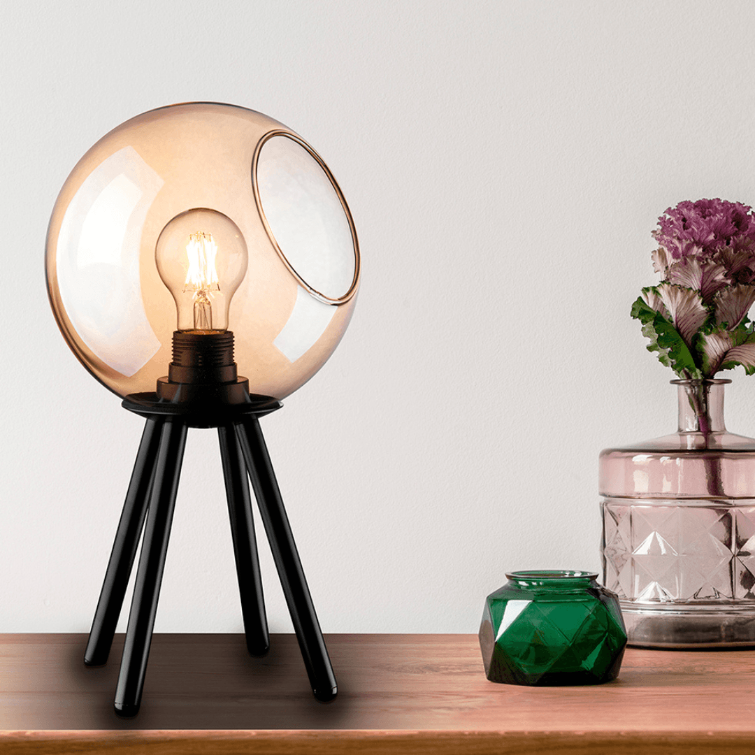 Beautiful Amber Glass Table Lamp