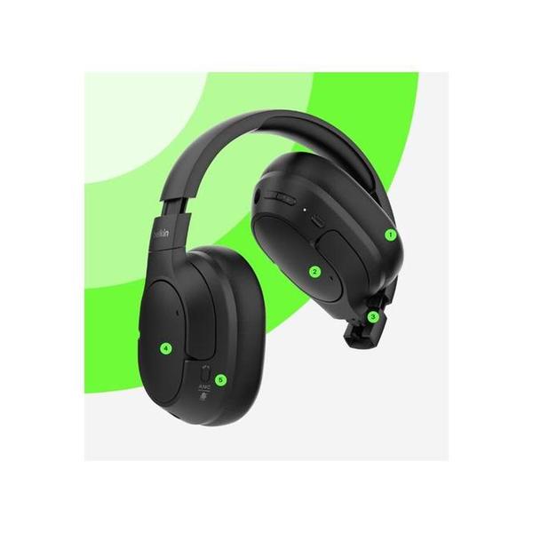 Belkin, AUD008HQSA/BK SoundForm Isolate Noise Cancelling Over-Ear Headphones