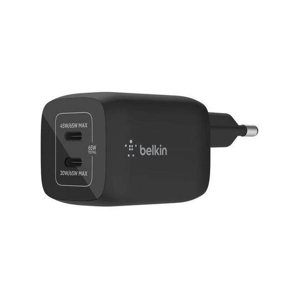 Belkin, WCH013VFWH/BK Boost Charge Pro Dual USB-C GaN Wall Charger with PPS 65W