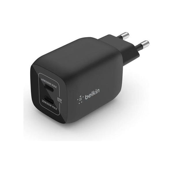 Belkin, WCH013VFWH/BK Boost Charge Pro Dual USB-C GaN Wall Charger with PPS 65W