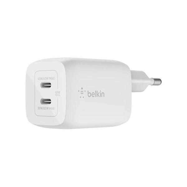Belkin, WCH013VFWH/BK Boost Charge Pro Dual USB-C GaN Wall Charger with PPS 65W