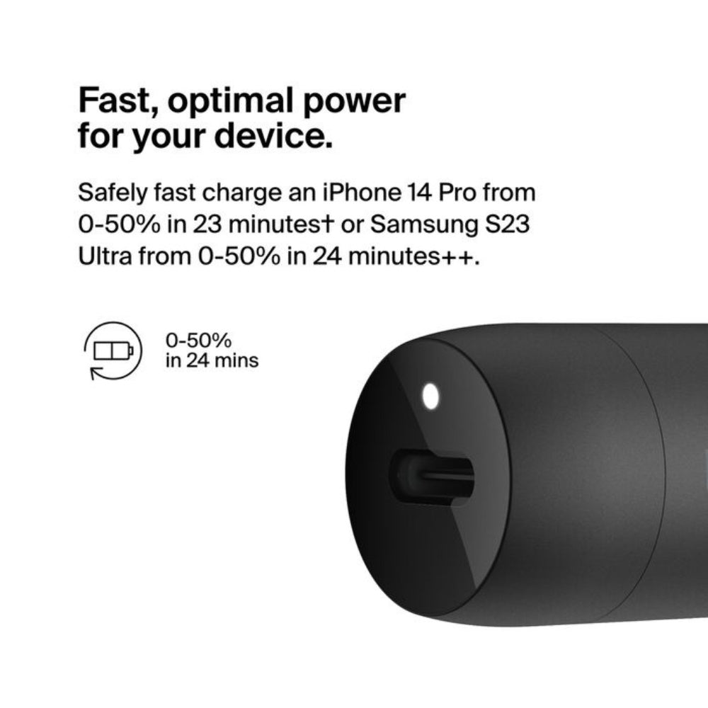 Belkin BoostCharge 30W USB-C Car Charger with USB-C Cable