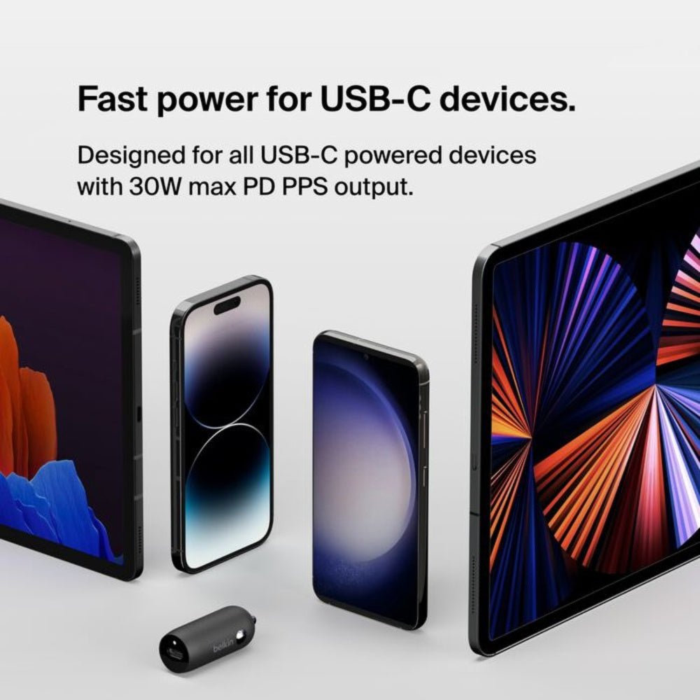 Belkin BoostCharge 30W USB-C Car Charger with USB-C Cable
