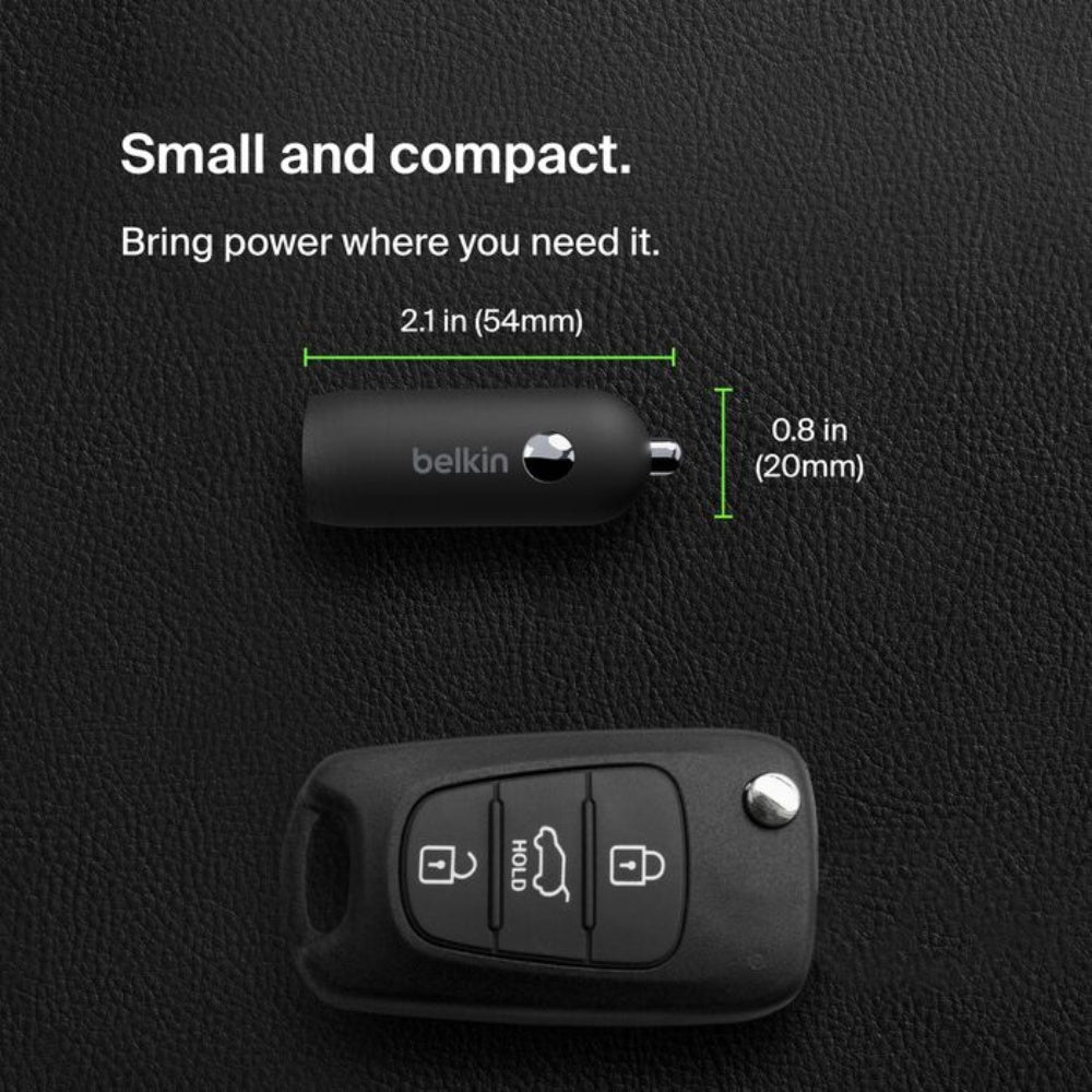 Belkin BoostCharge 30W USB-C Car Charger with USB-C Cable