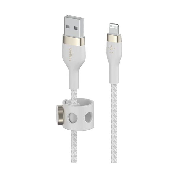 Belkin, CAA010BT3MWH Boost Charge Pro Flex Braided USB Type A to Lightning Cable (3M/10FT), MFi Certified Charging Cable for iPhone 13, 12, 11, Pro, Max, Mini, SE, iPad and More
