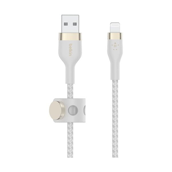 Belkin, CAA010BT3MWH Boost Charge Pro Flex Braided USB Type A to Lightning Cable (3M/10FT), MFi Certified Charging Cable for iPhone 13, 12, 11, Pro, Max, Mini, SE, iPad and More