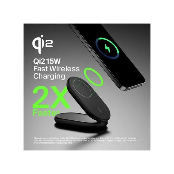Belkin, WIB007VFBK BoostCharge Magnetic Foldable Wireless Charger with Qi2 15W