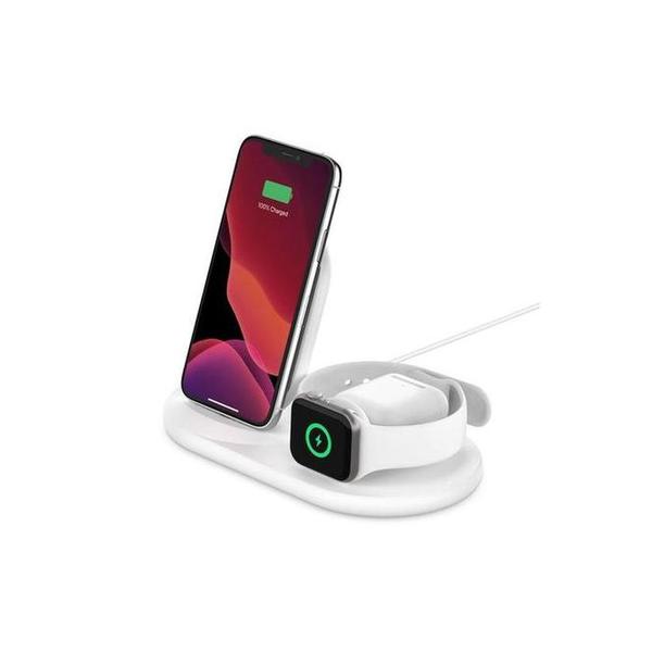 Belkin, WIZ001myBK/WH BoostCharge 3-in-1 Wireless Charger for Apple Devices