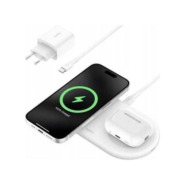 Belkin, WIZ021VFBK/WH BoostCharge 3-in-1 Wireless Charging Pad with USB-C
