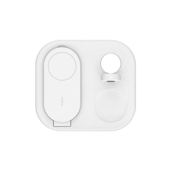 Belkin, WIZ029VFBK/WH BoostCharge Pro 3-in-1 Magnetic Foldable Wireless Charging Stand with Qi2 15W