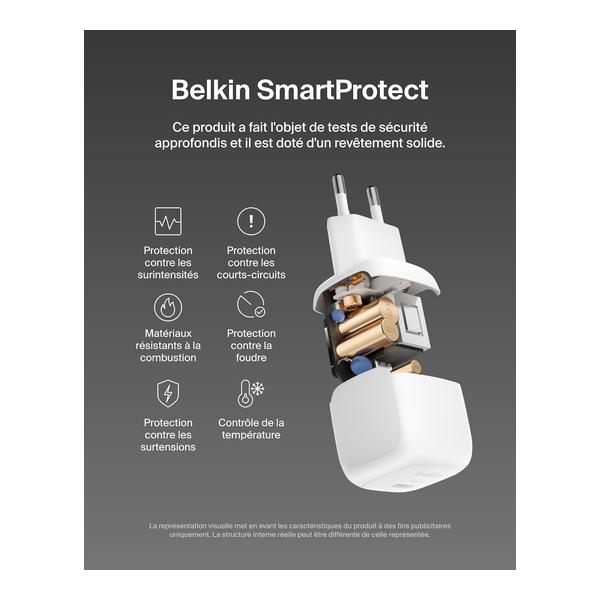 Belkin BoostCharge 45W Compact AC Charger, USB-C PD, Fast Charging, for All iPhone 17, iPhone 16, iPhone 15, Samsung Galaxy, Google Pixel, iPad, AirPods, and More